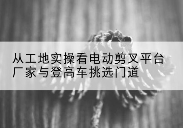敦化电动剪叉升降平台厂家-从工地实操看电动剪叉平台厂家与登高车挑选门道